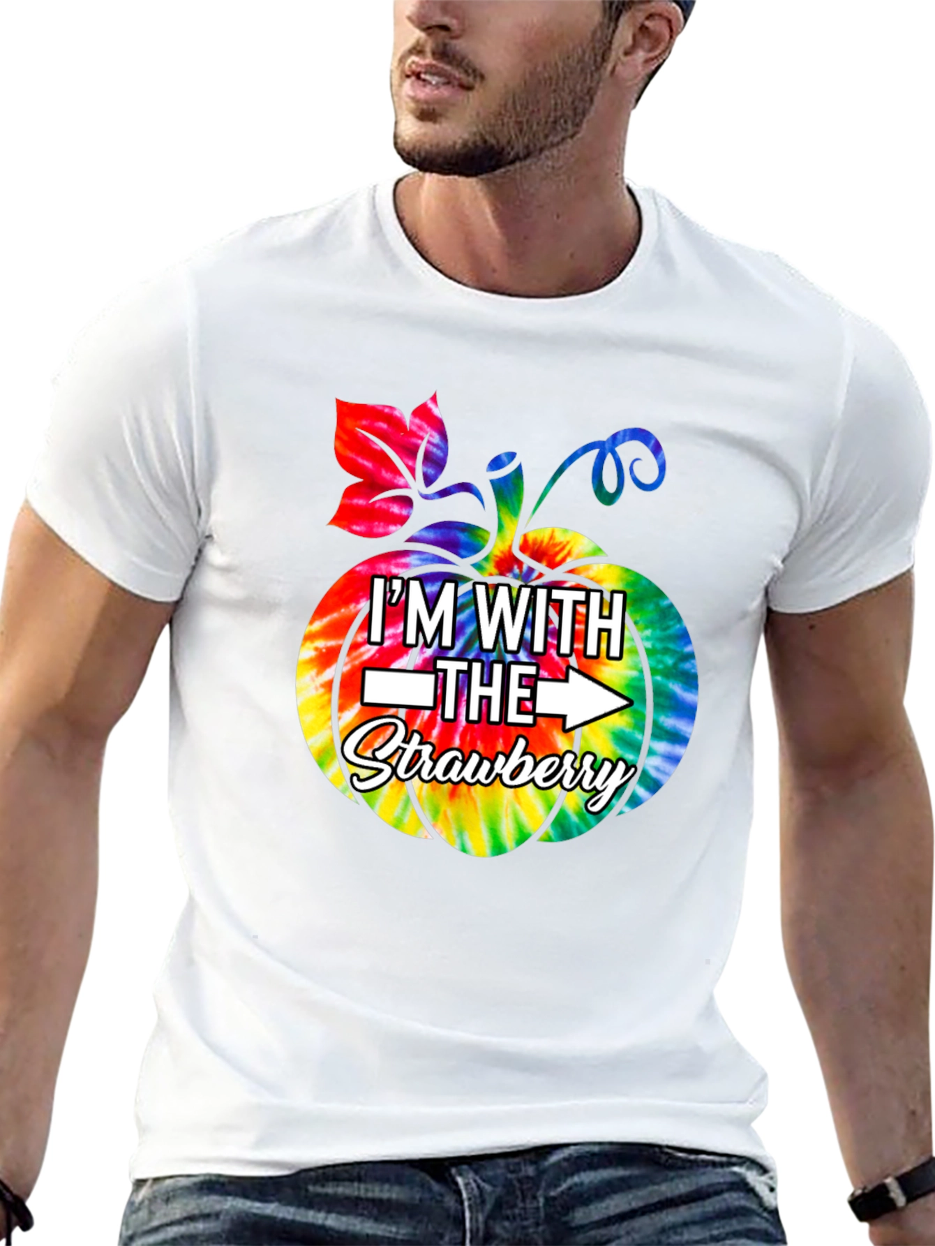 Im With the Strawberry Tie Dye Pumpkin T-Shirt