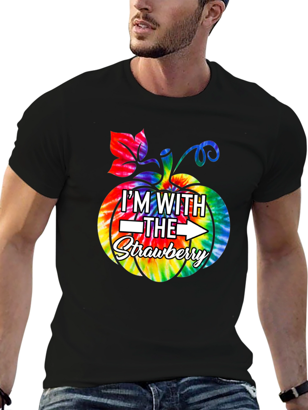 Im With the Strawberry Tie Dye Pumpkin T-Shirt