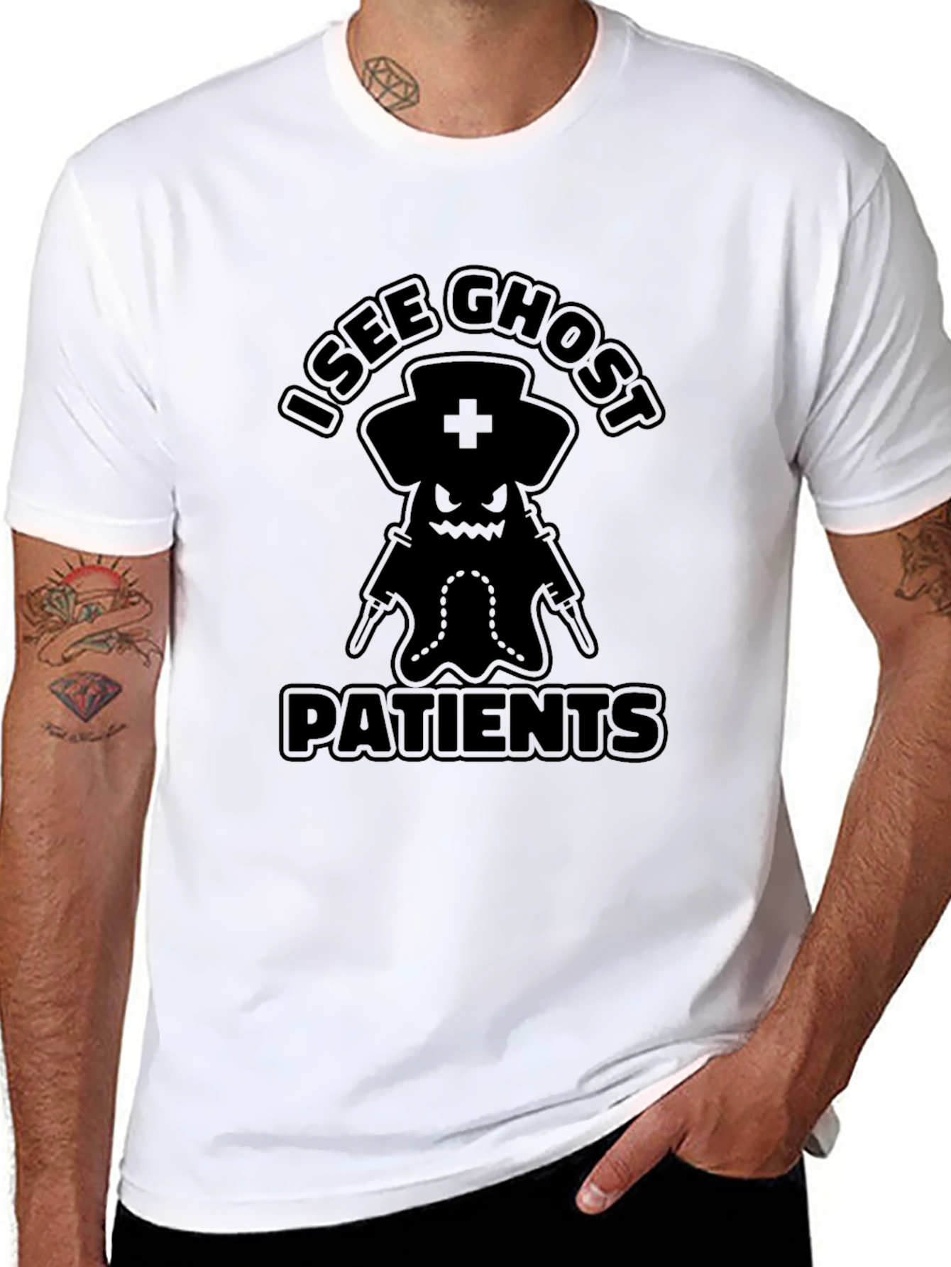 I See Ghost Patients Funny Nurse T-Shirt