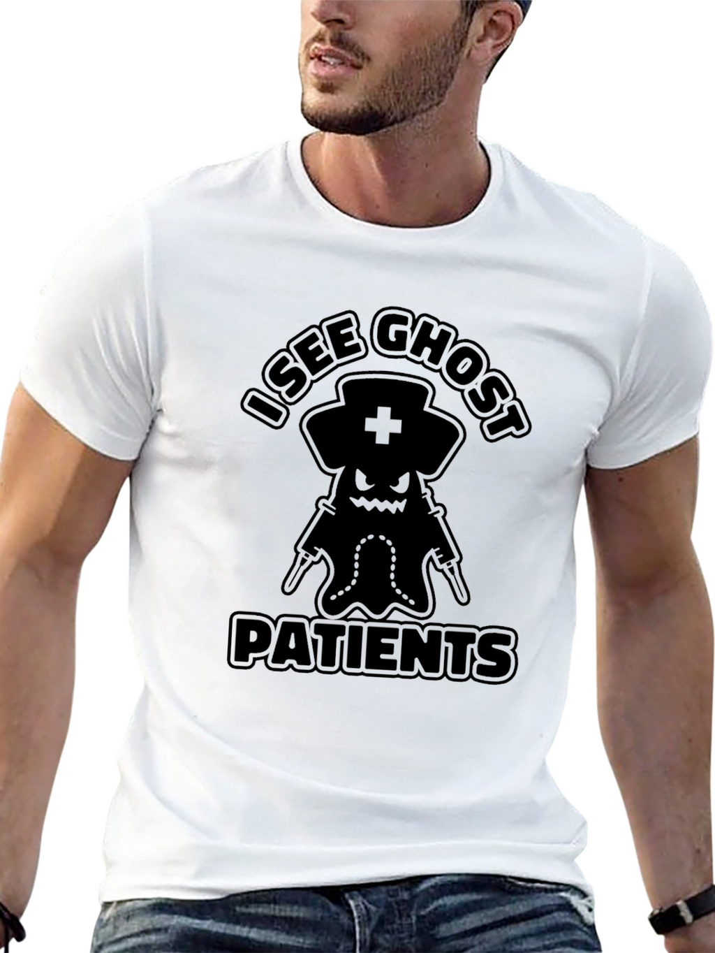 I See Ghost Patients Funny Nurse T-Shirt