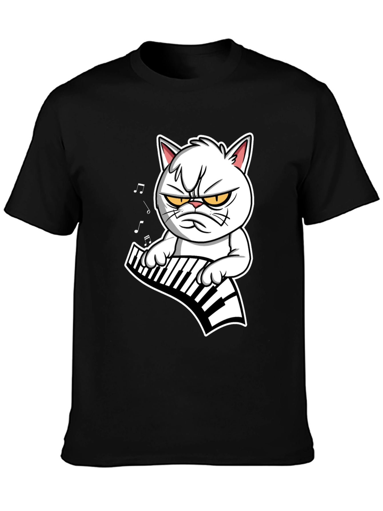 Grumpy Cat Keyboardist Black T-Shirt