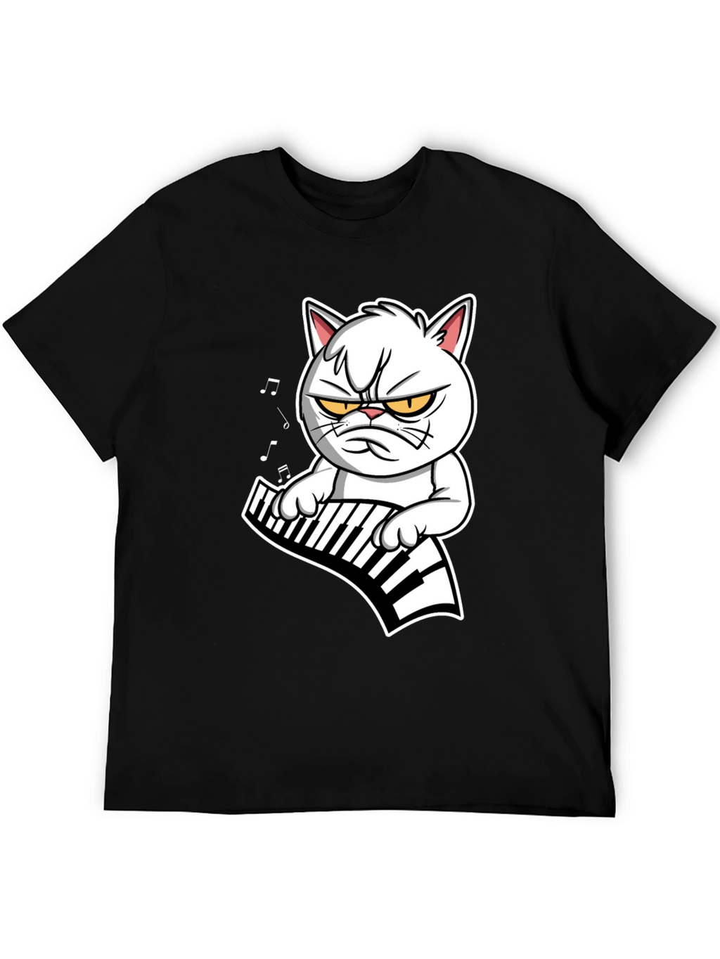 Grumpy Cat Keyboardist Black T-Shirt