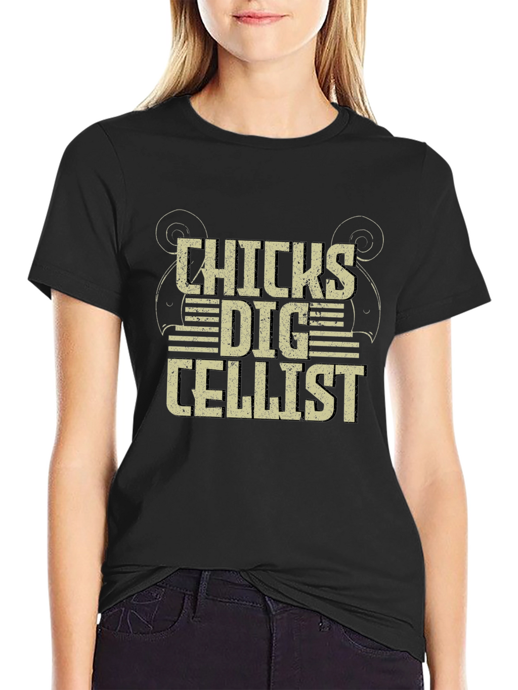 Chicks Dig Cellist Black T-Shirt