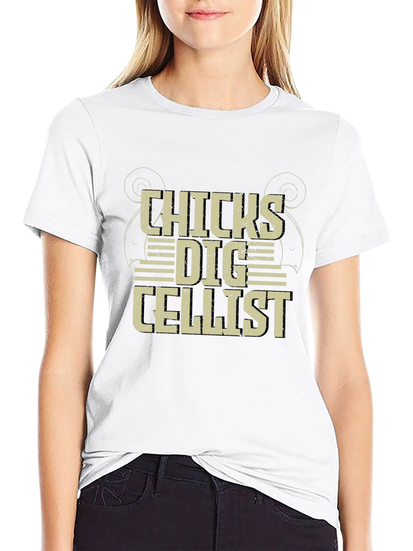 Chicks Dig Cellist Black T-Shirt