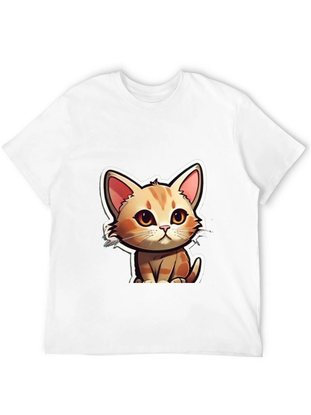 Cute Cartoon Cat T-Shirt - Soft Black Tee