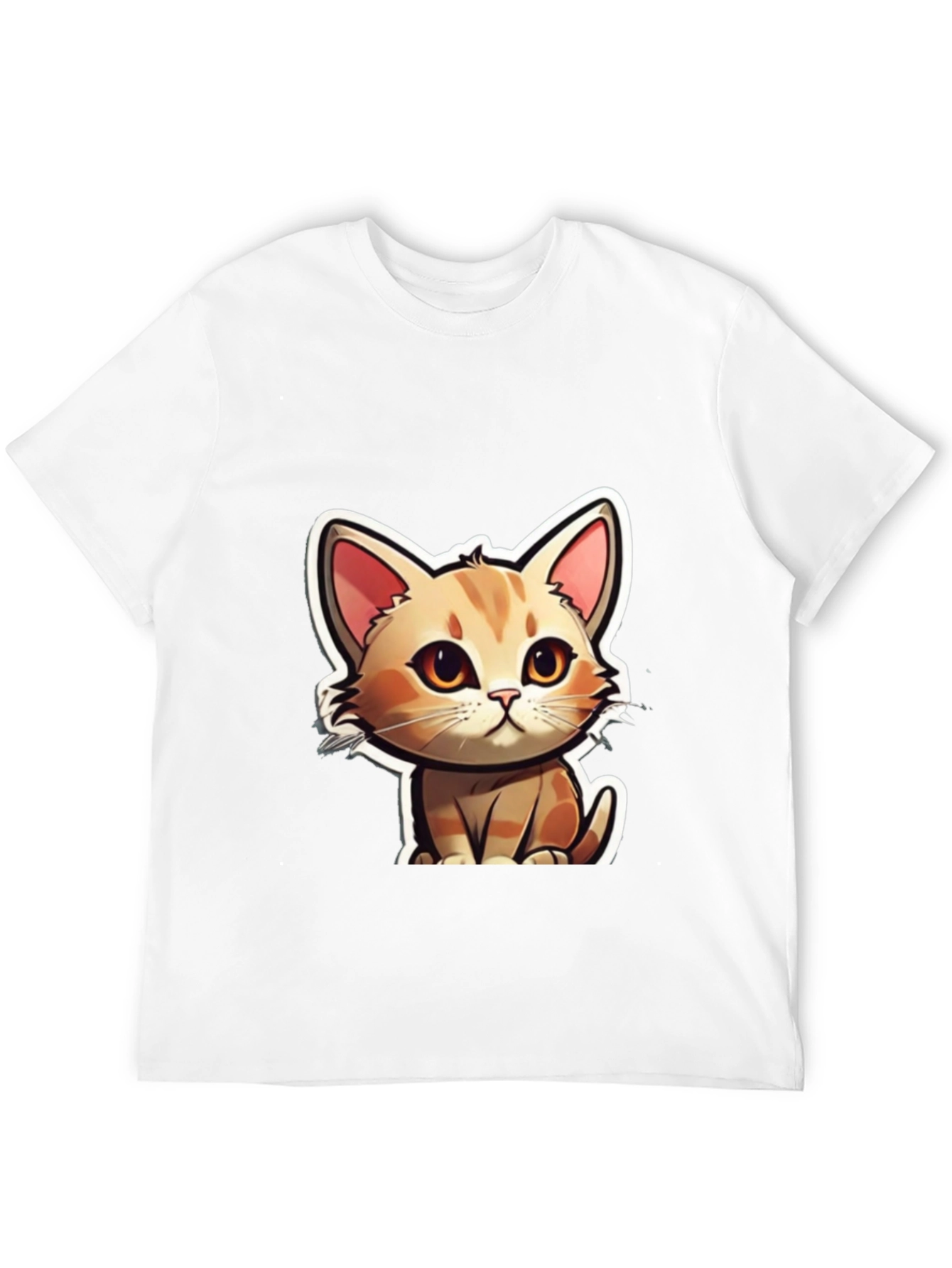 Cute Cartoon Cat T-Shirt - Soft Black Tee