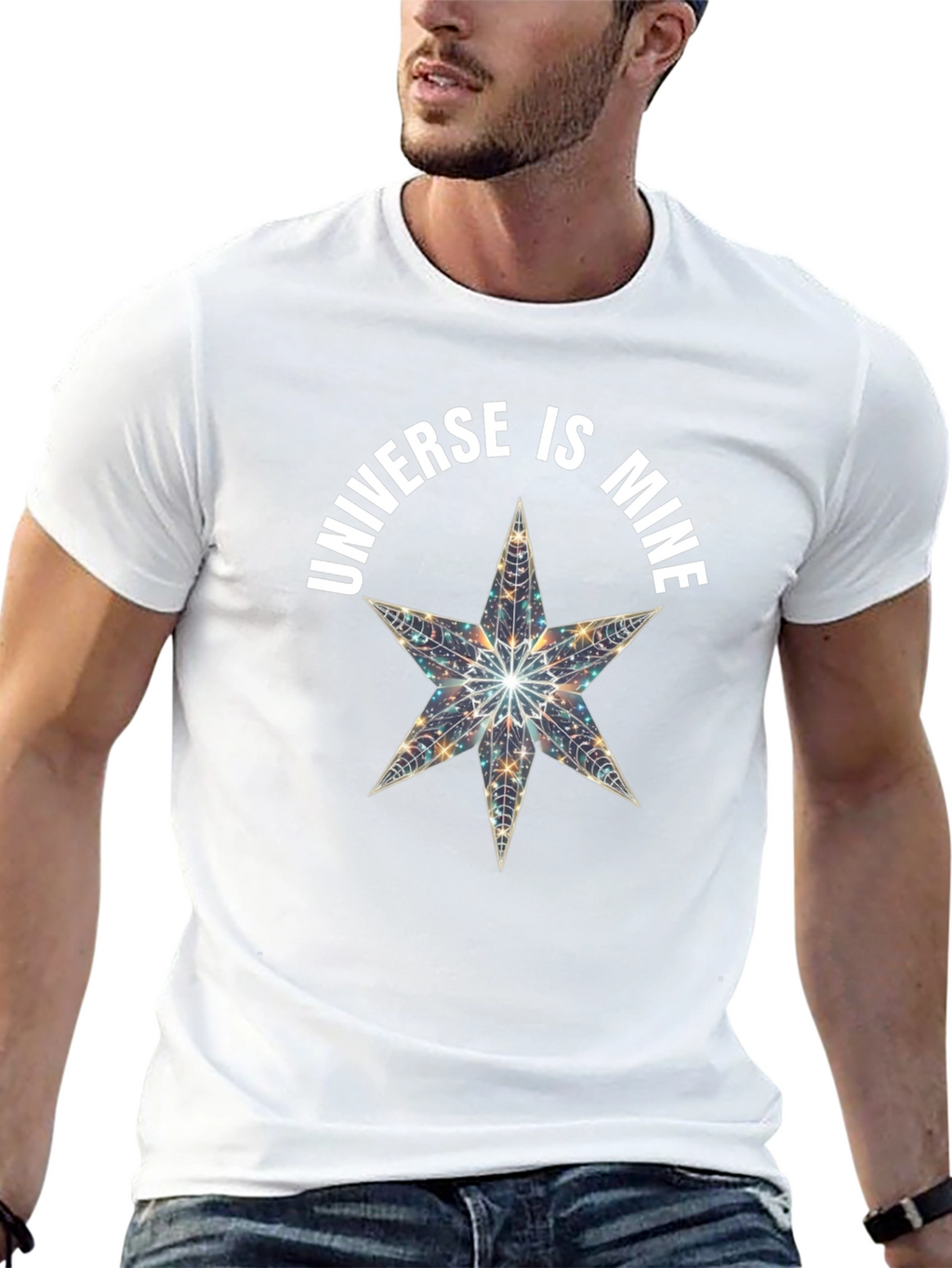 Universe is Mine Star Graphic Black T-Shirt