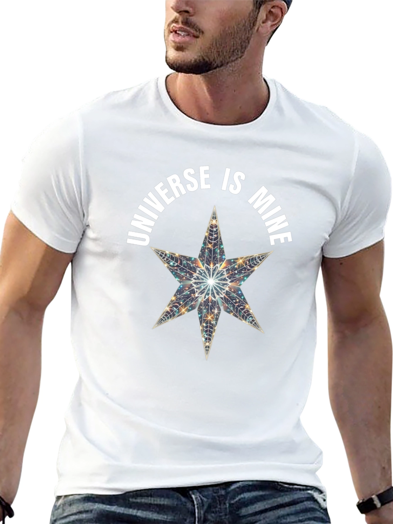 Universe is Mine Star Graphic Black T-Shirt