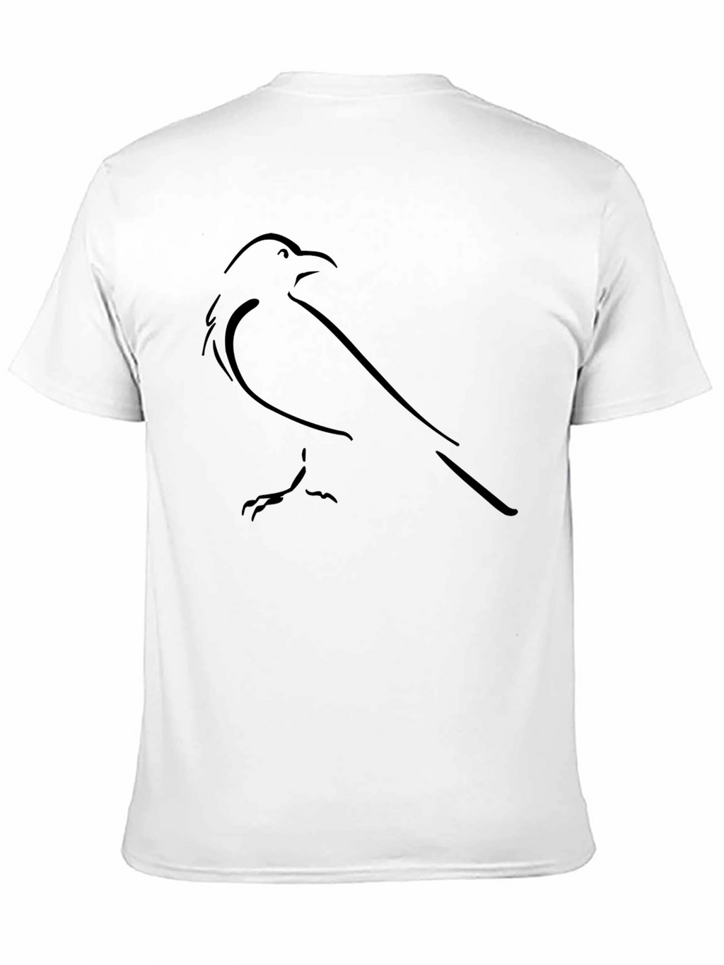 Minimalist Raven Graphic Tee - Black