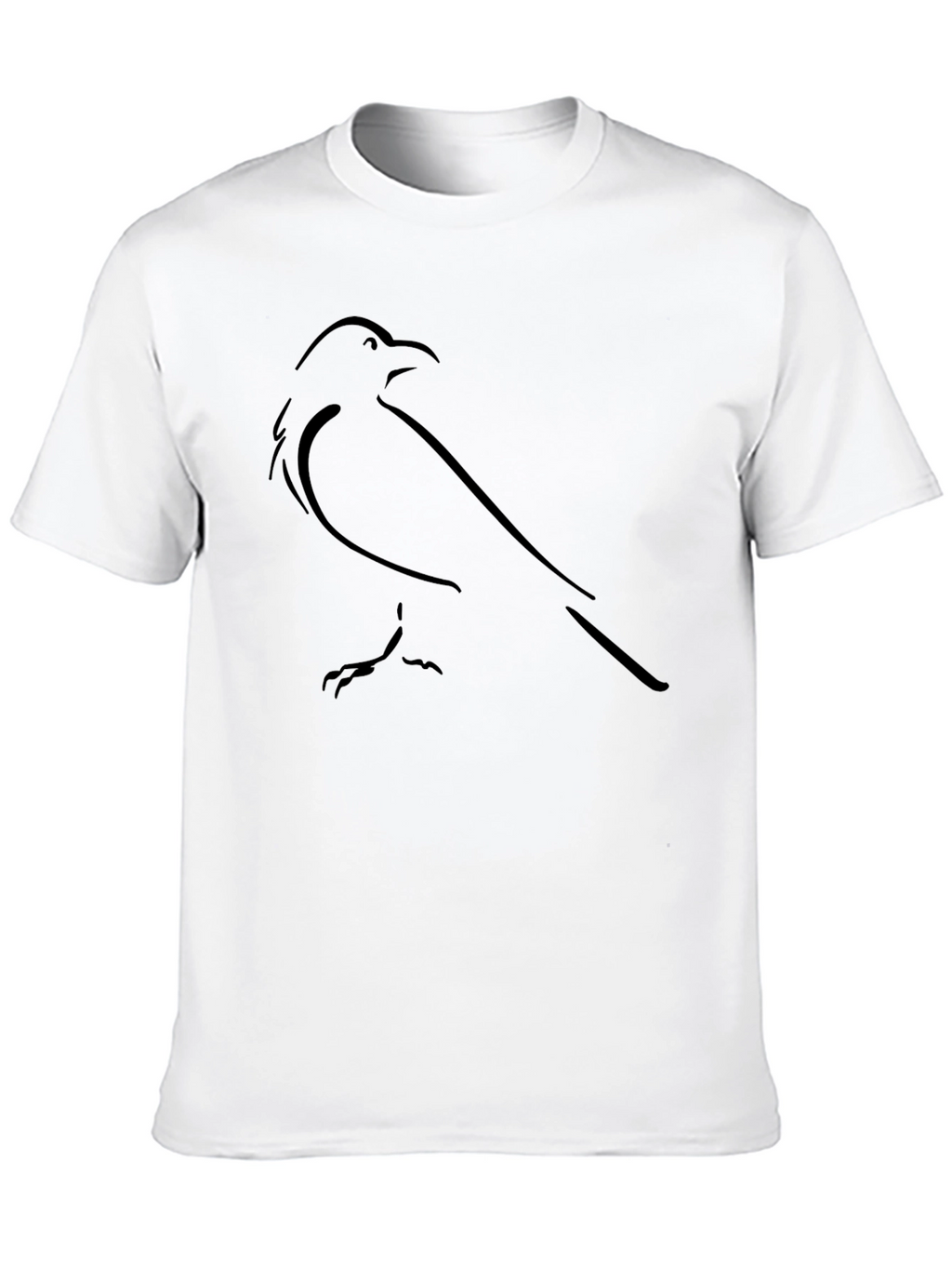 Minimalist Raven Graphic Tee - Black