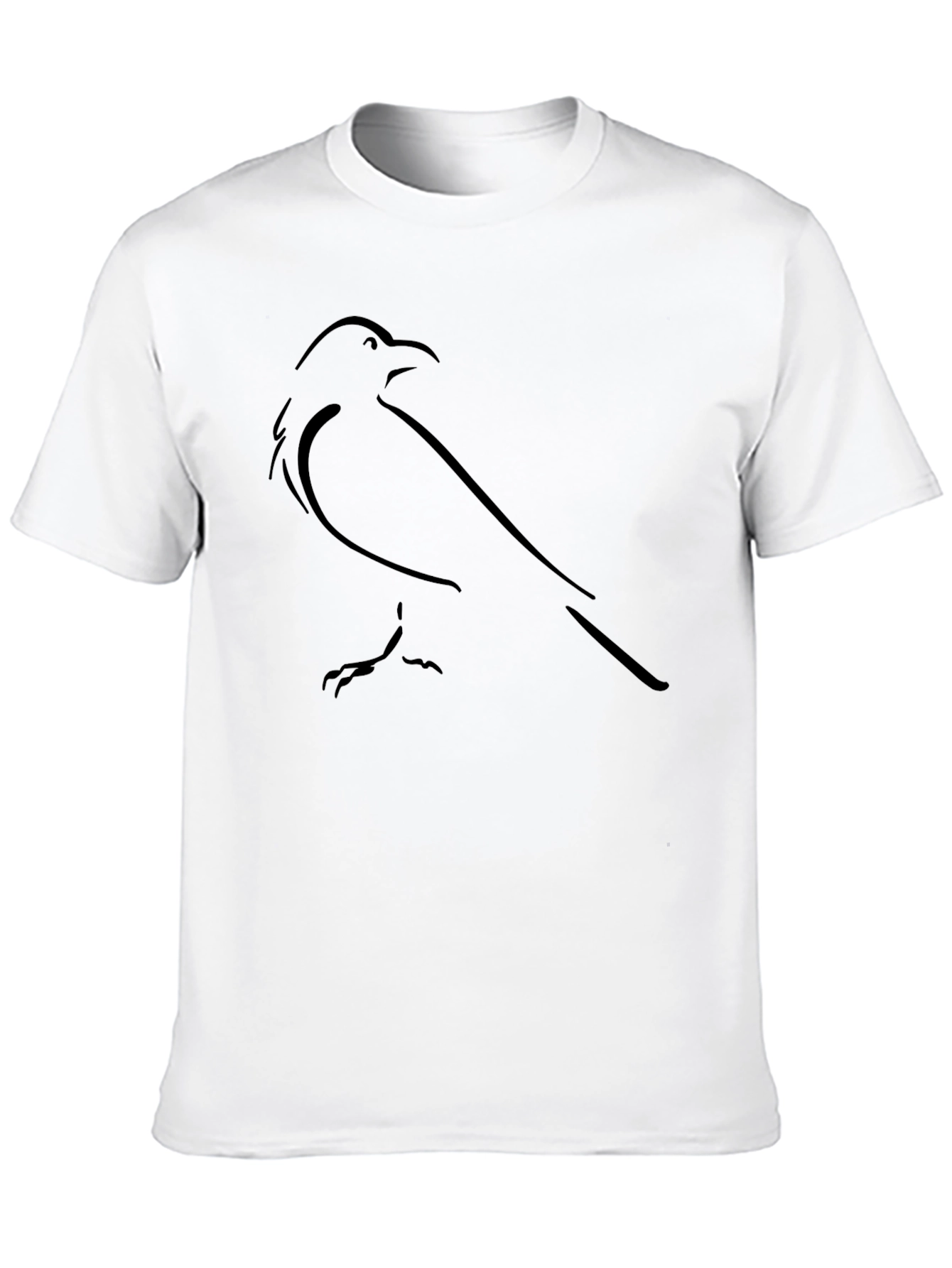 Minimalist Raven Graphic Tee - Black