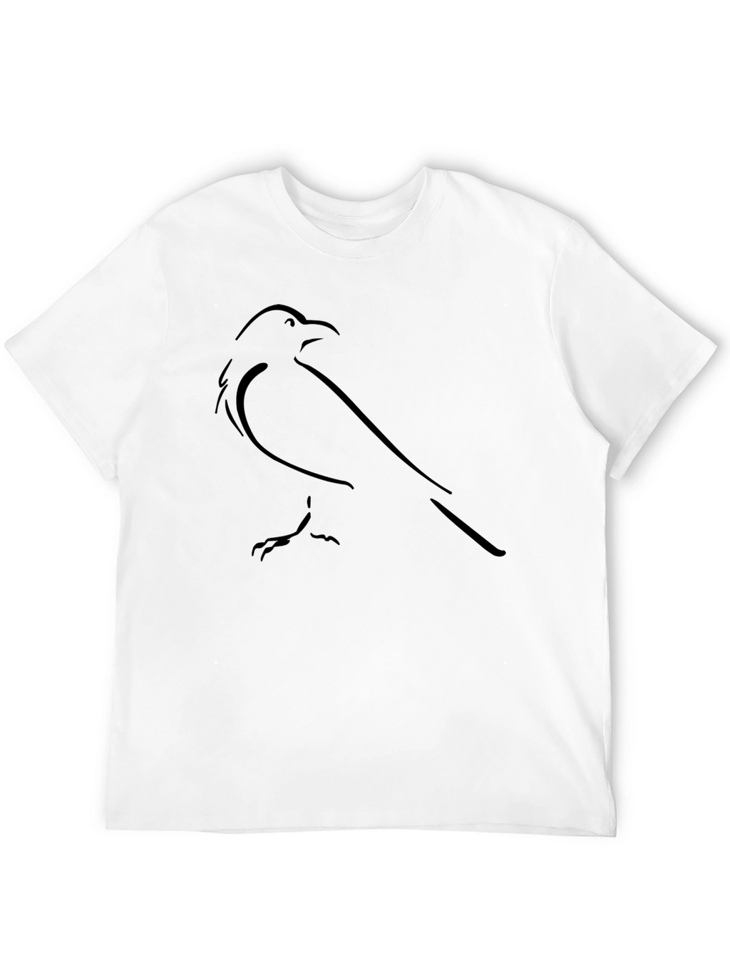 Minimalist Raven Graphic Tee - Black