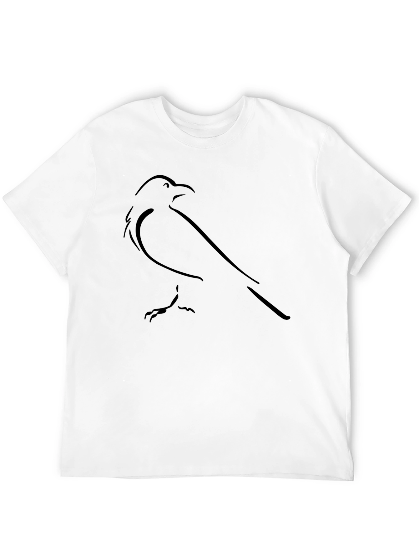Minimalist Raven Graphic Tee - Black