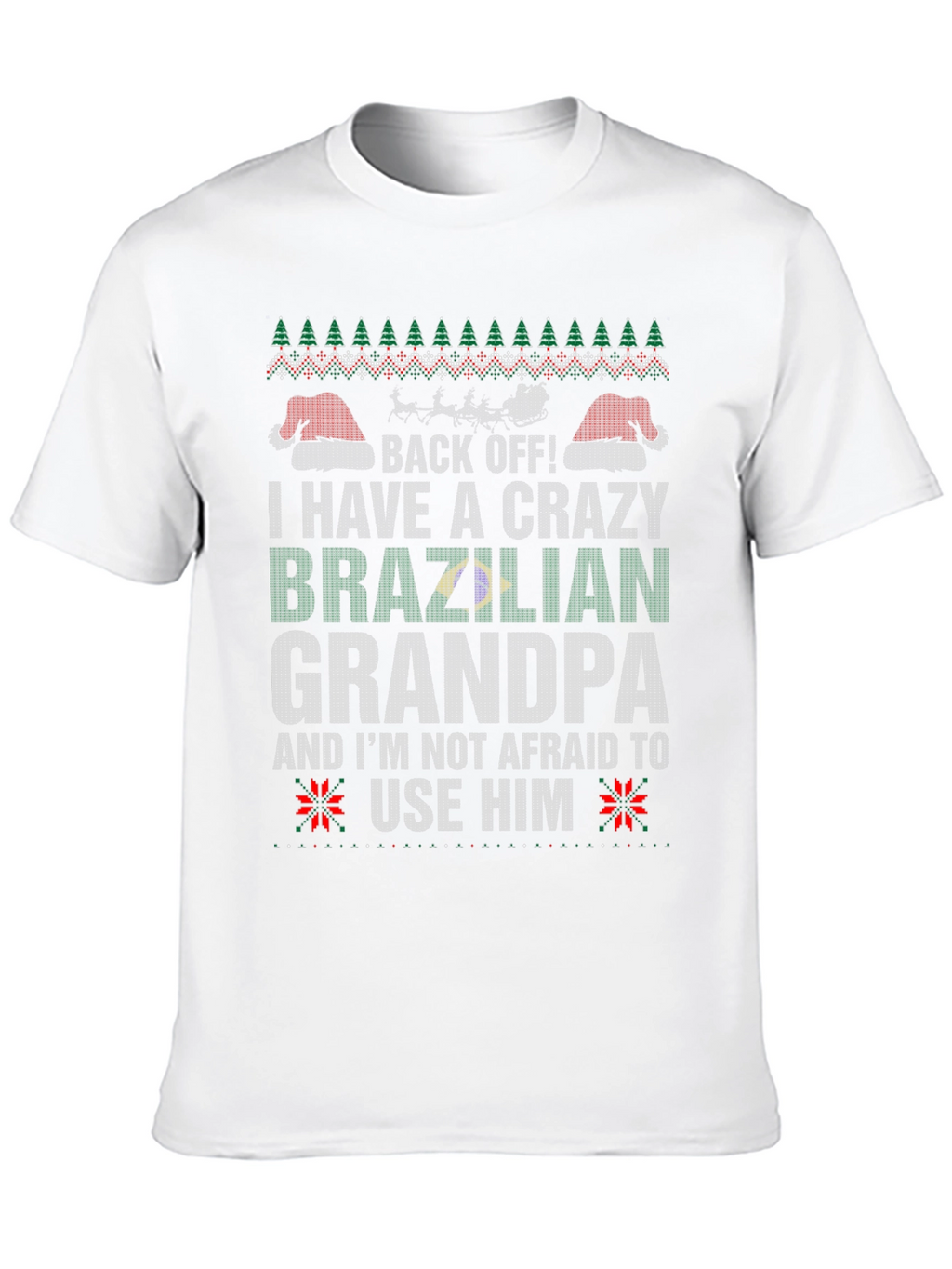 Crazy Brazilian Grandpa Christmas T-Shirt