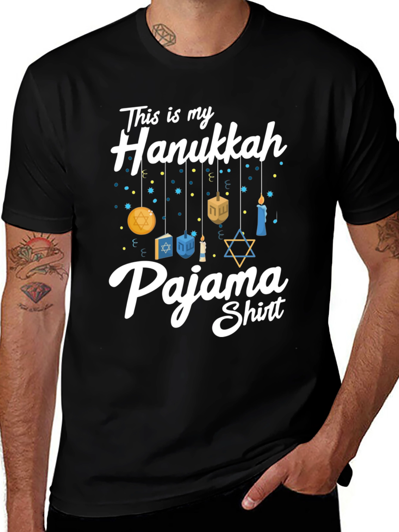 Hanukkah Pajama Shirt - Mens Holiday Tee