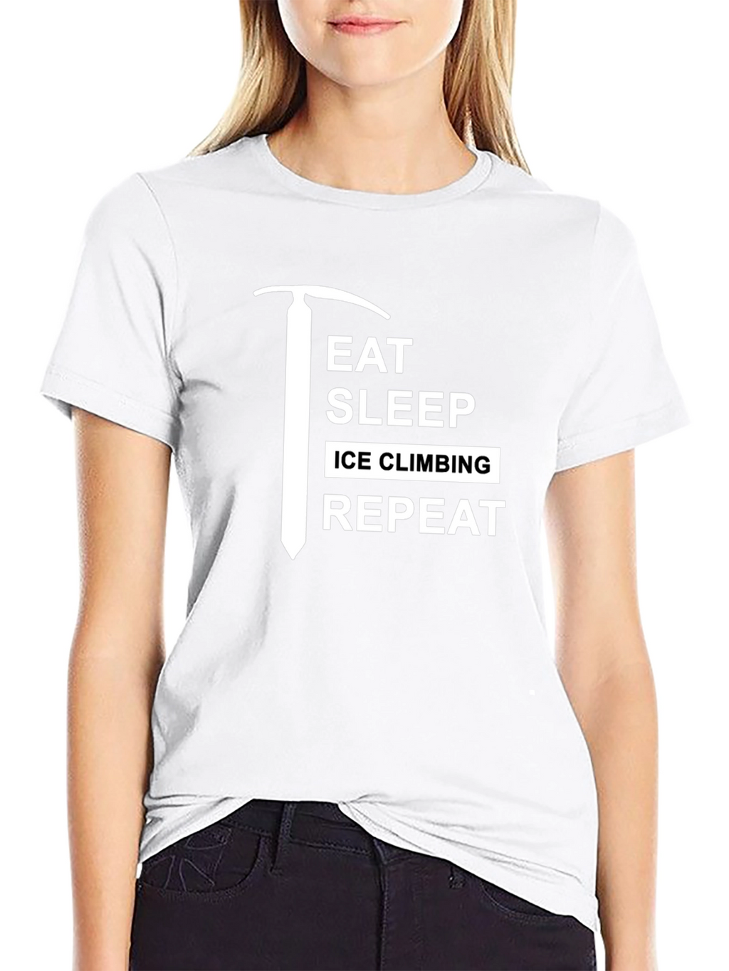 Eat Sleep Ice Climbing Repeat Black T-Shirt