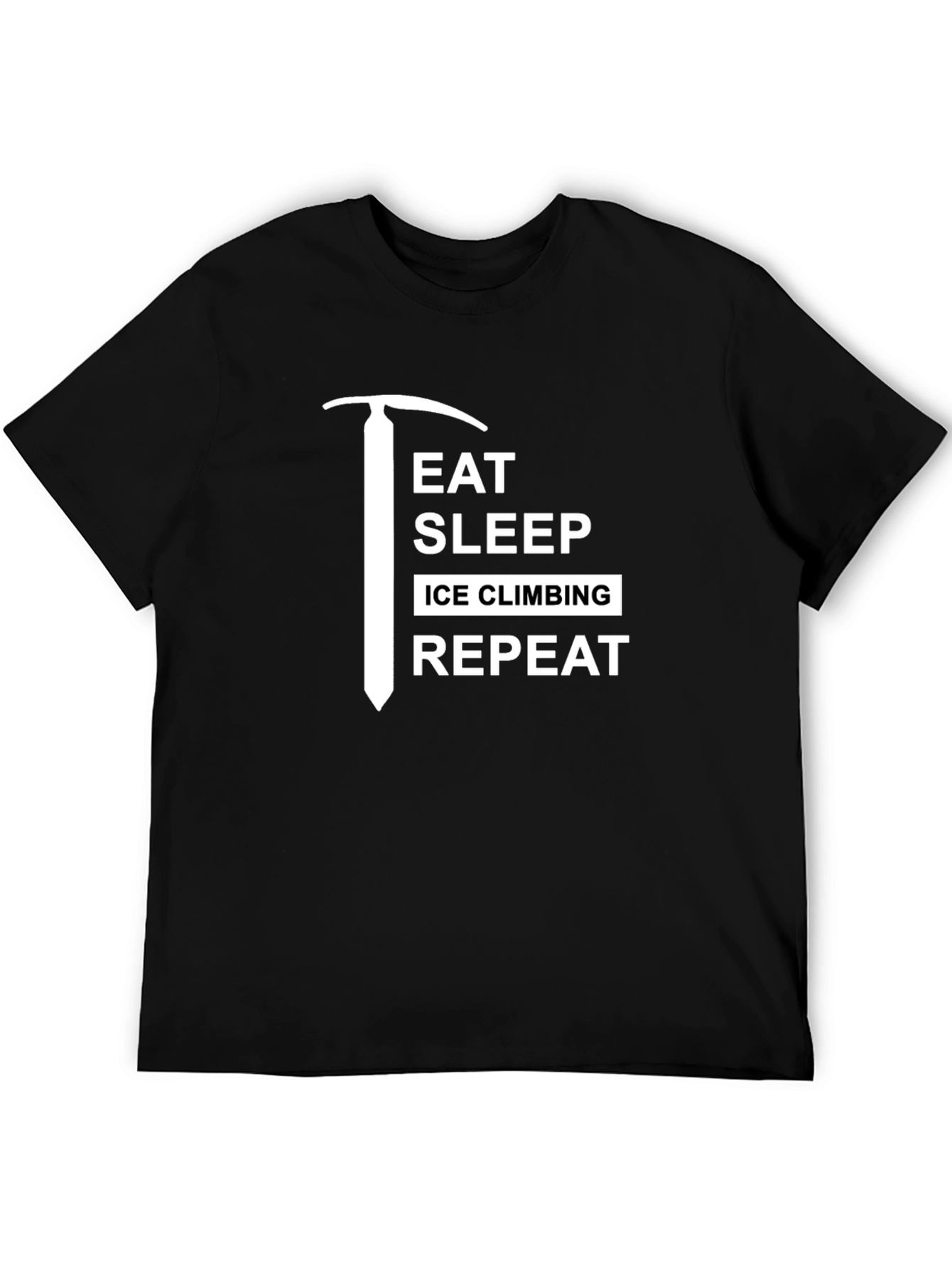 Eat Sleep Ice Climbing Repeat Black T-Shirt