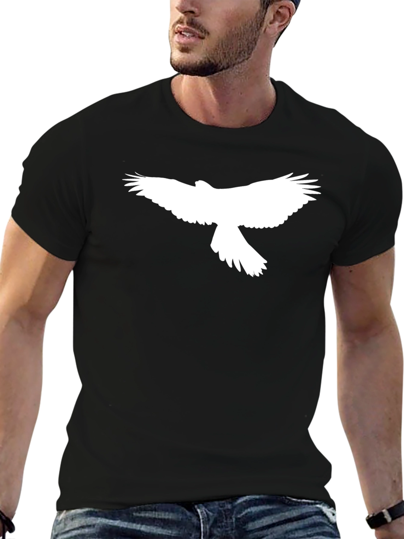 Black Eagle Graphic Tee - Mens Stylish Cotton Shirt