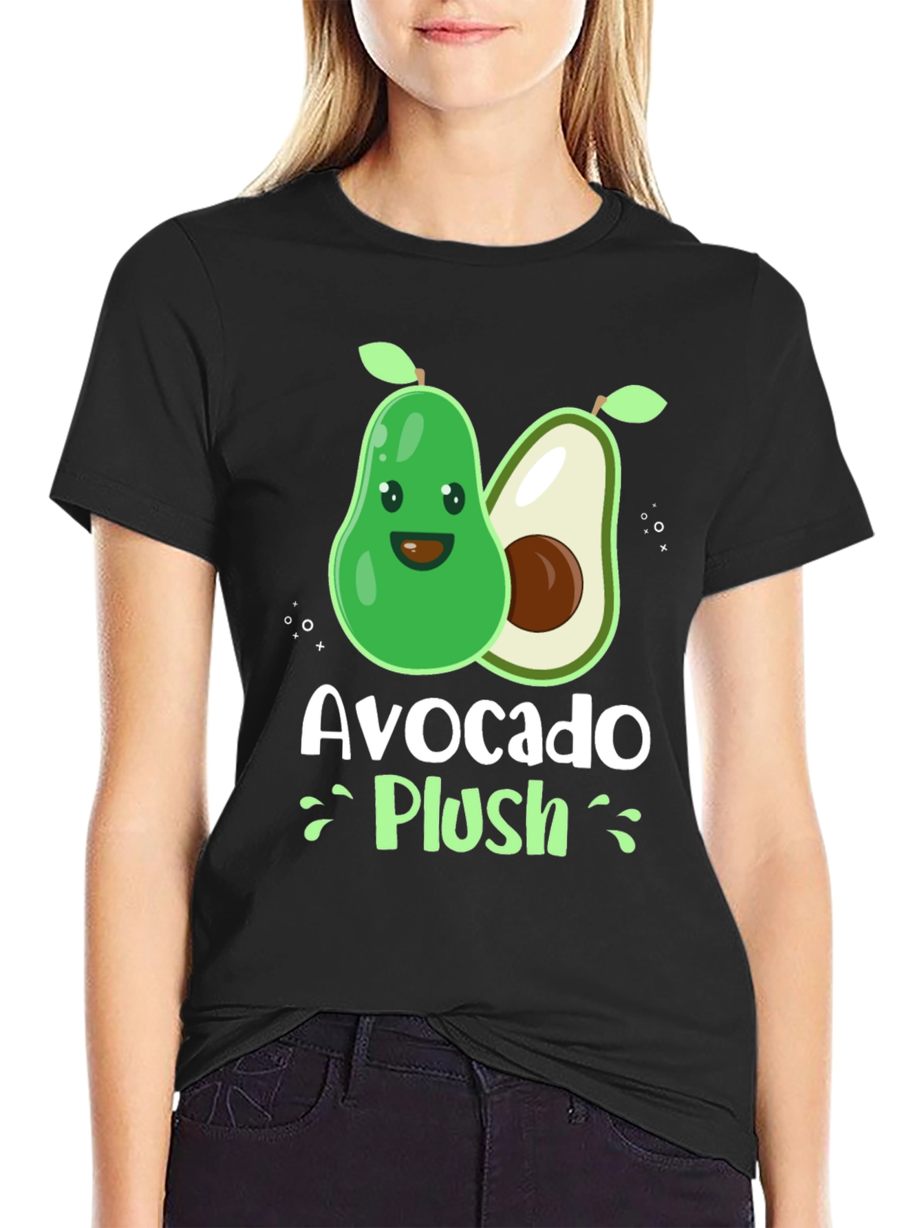 Avocado Plush Graphic T-Shirt - Black