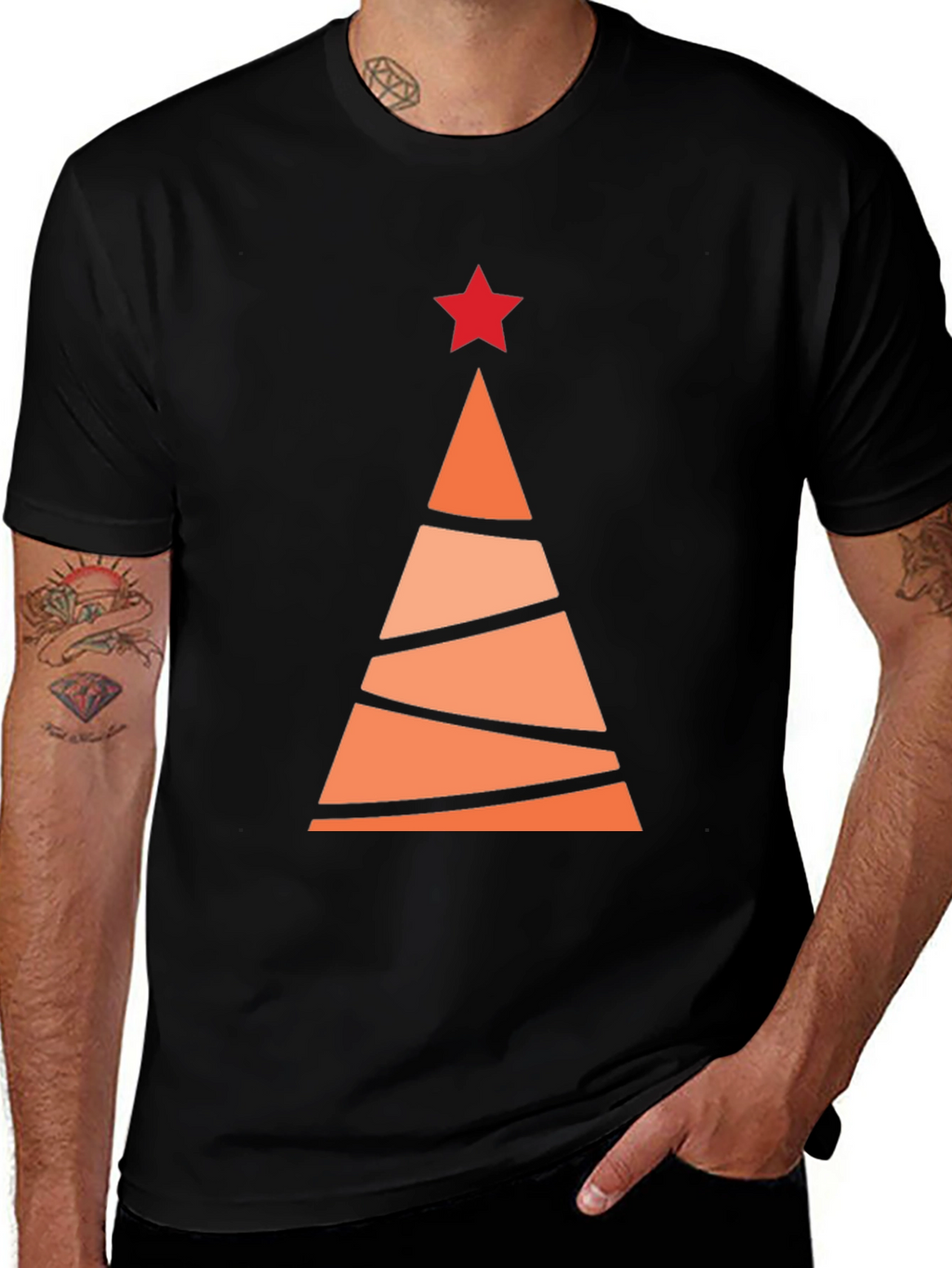 Abstract Holiday Tree Graphic Tee