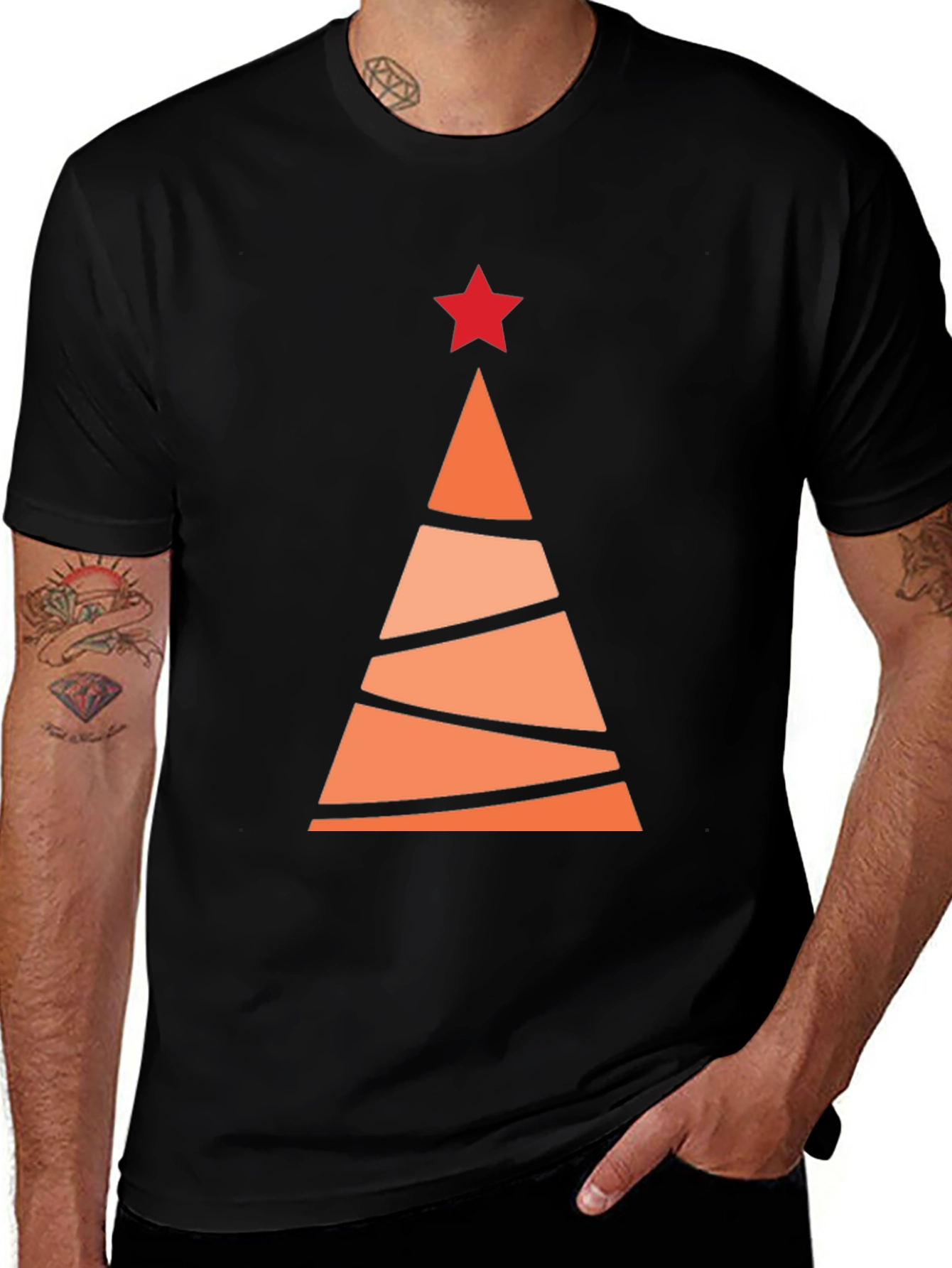 Abstract Holiday Tree Graphic Tee