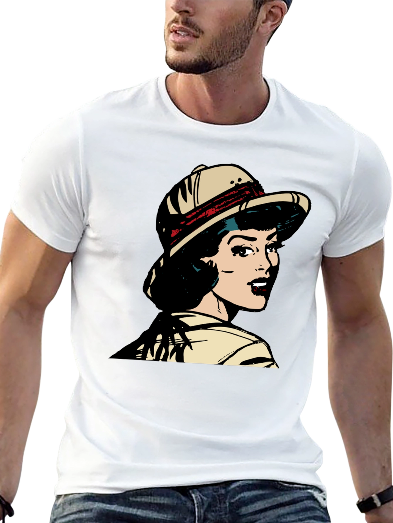 Retro Pop Art T-Shirt - Safari Girl Graphic Tee