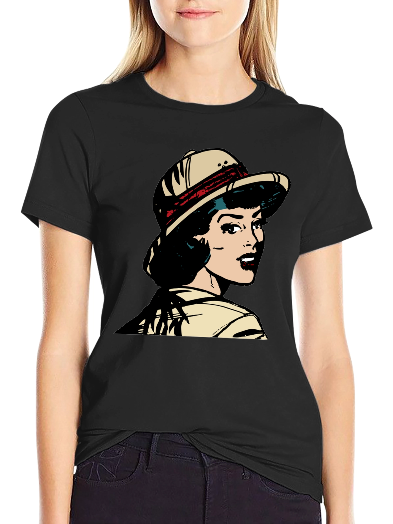 Retro Pop Art T-Shirt - Safari Girl Graphic Tee