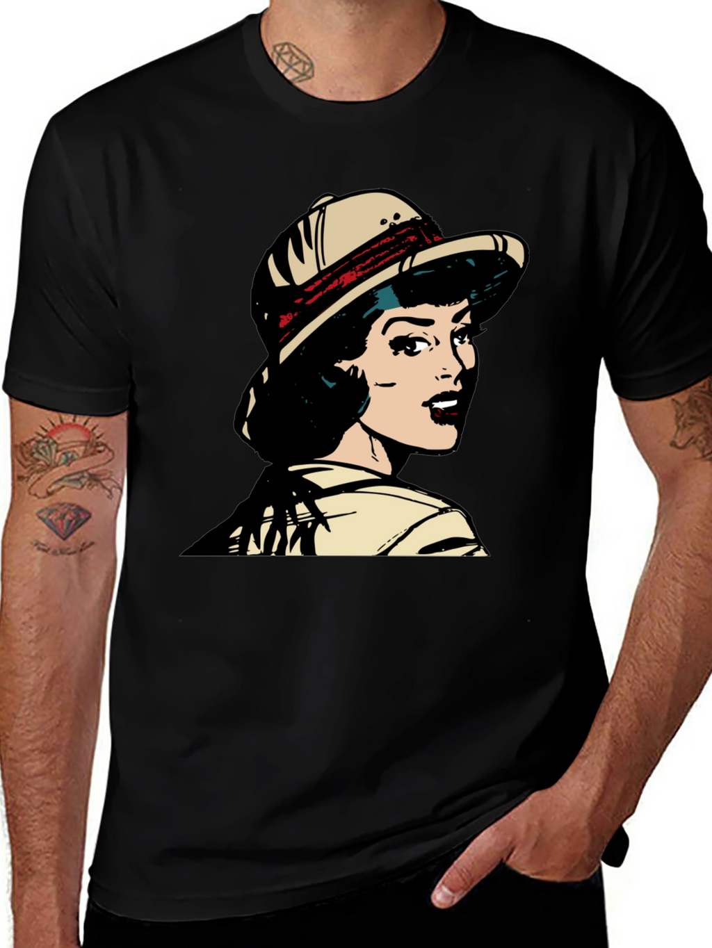 Retro Pop Art T-Shirt - Safari Girl Graphic Tee