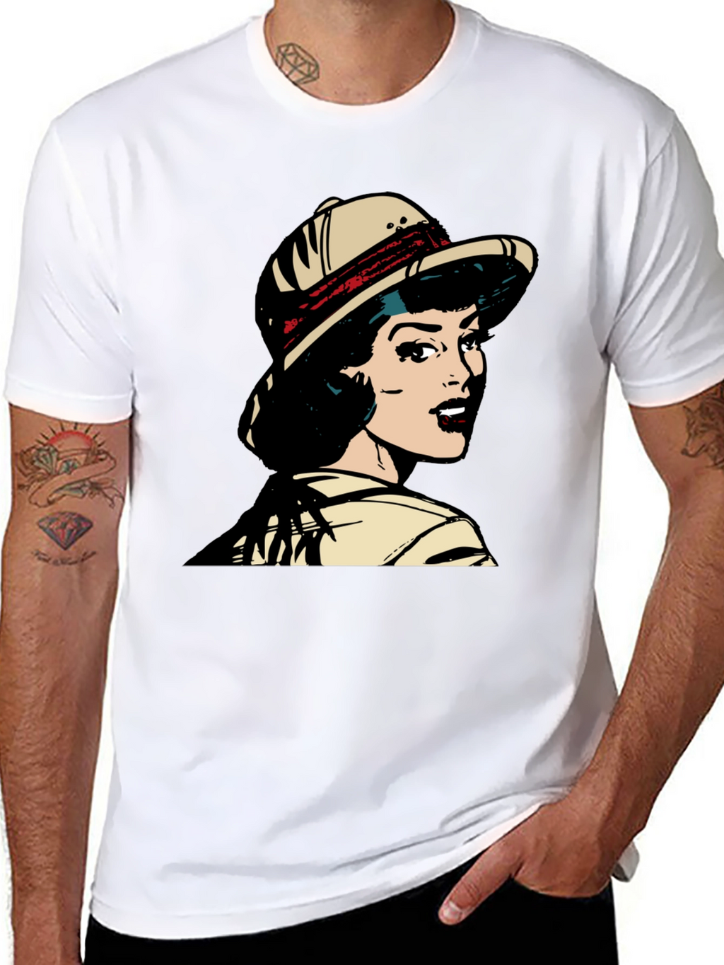 Retro Pop Art T-Shirt - Safari Girl Graphic Tee