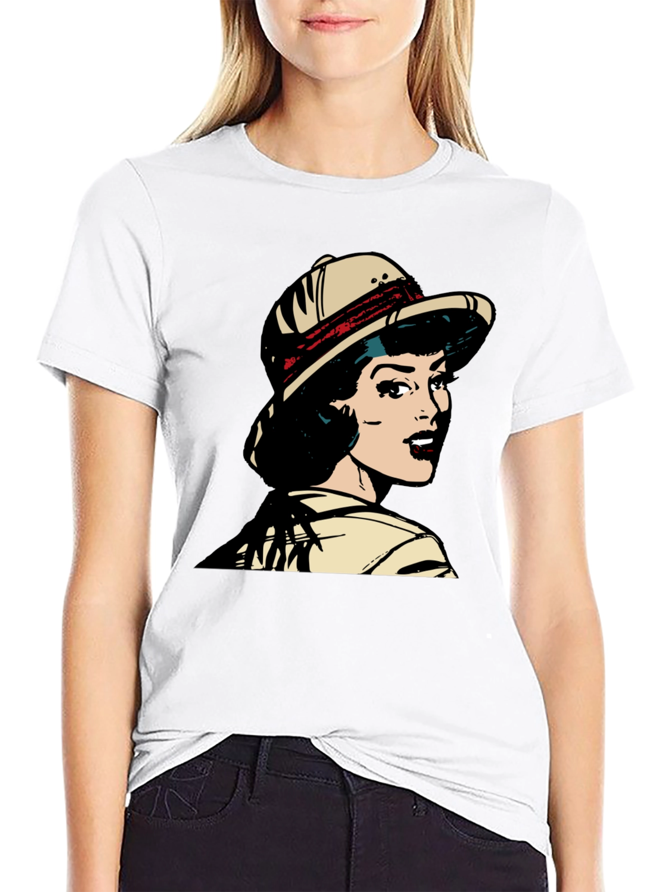 Retro Pop Art T-Shirt - Safari Girl Graphic Tee
