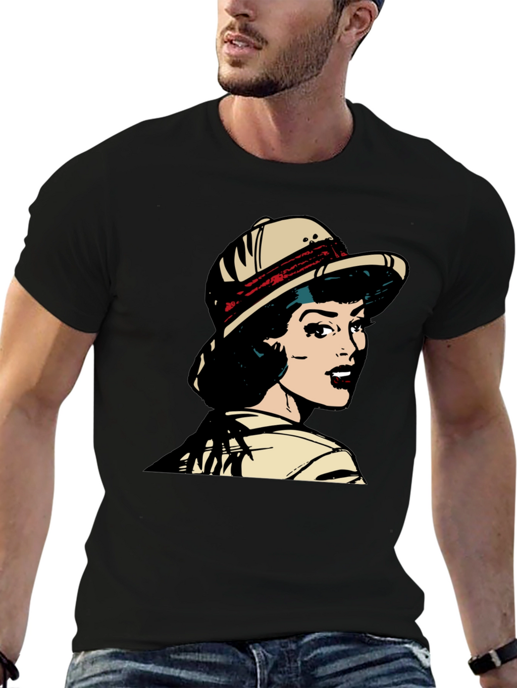 Retro Pop Art T-Shirt - Safari Girl Graphic Tee