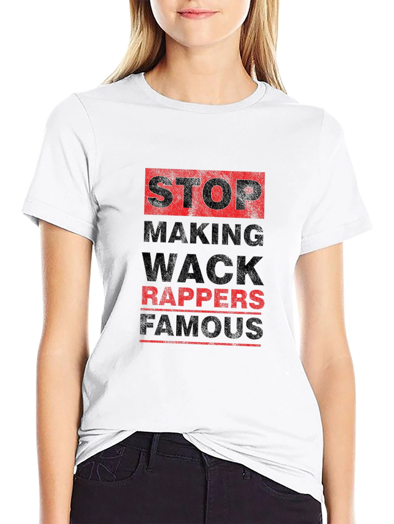 Stop Making Wack Rappers Famous Black T-Shirt