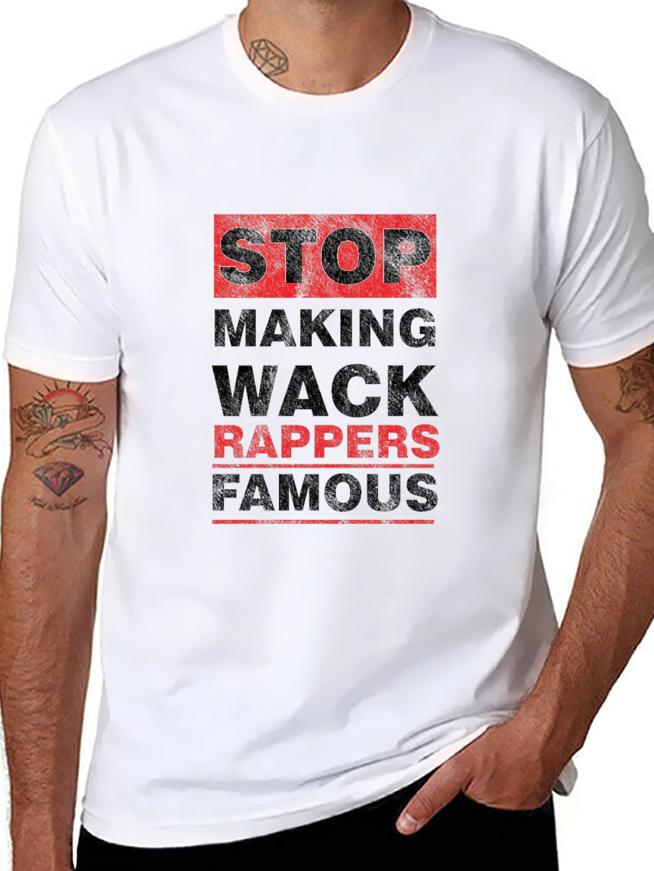 Stop Making Wack Rappers Famous Black T-Shirt