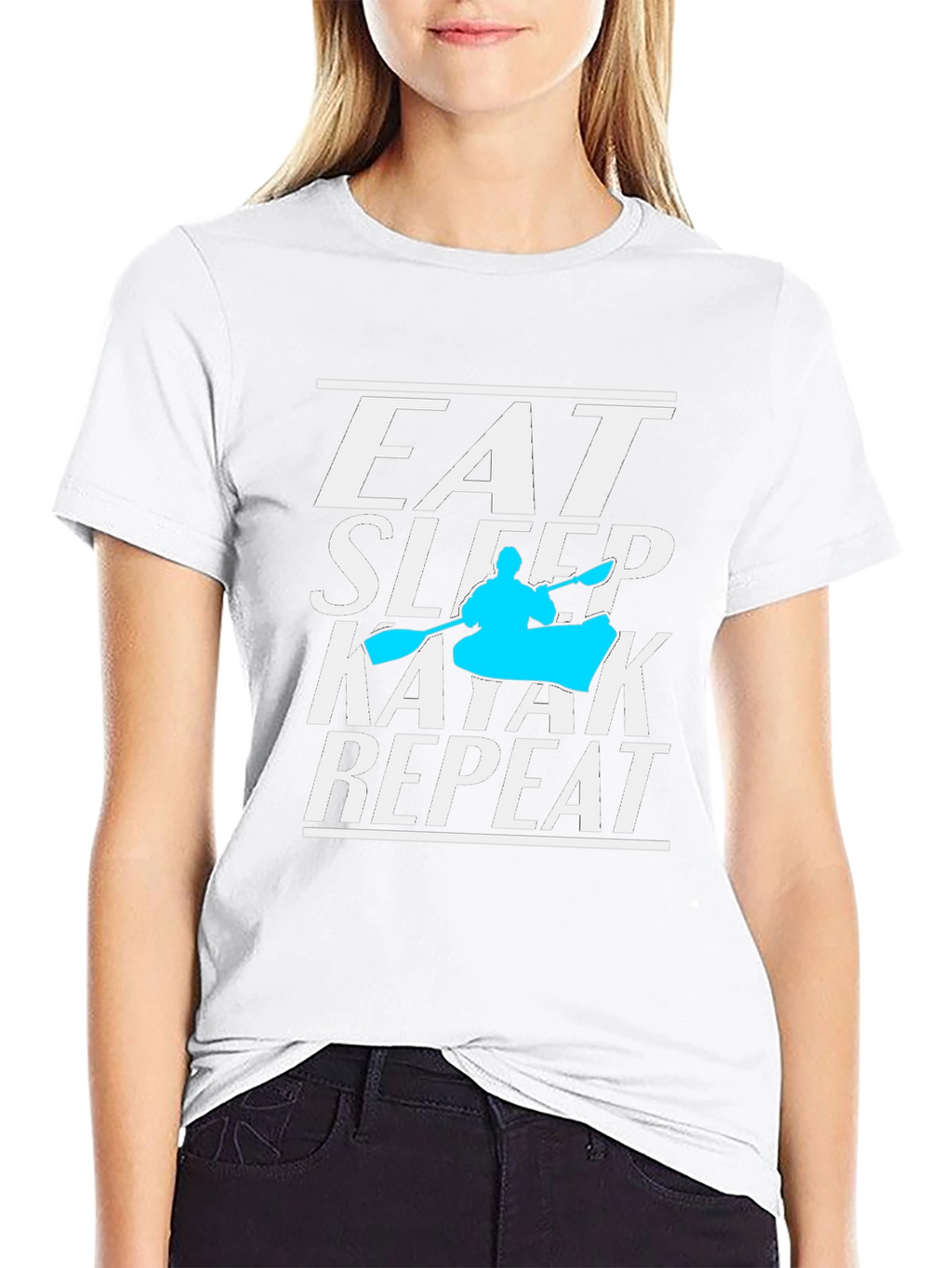 Eat Sleep Kayak Repeat T-Shirt Kayaking Lover Tee