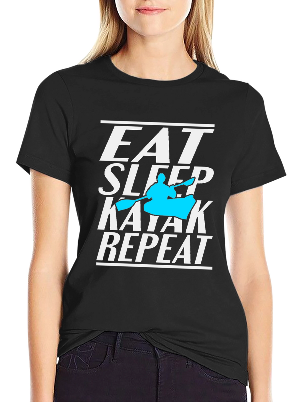 Eat Sleep Kayak Repeat T-Shirt Kayaking Lover Tee