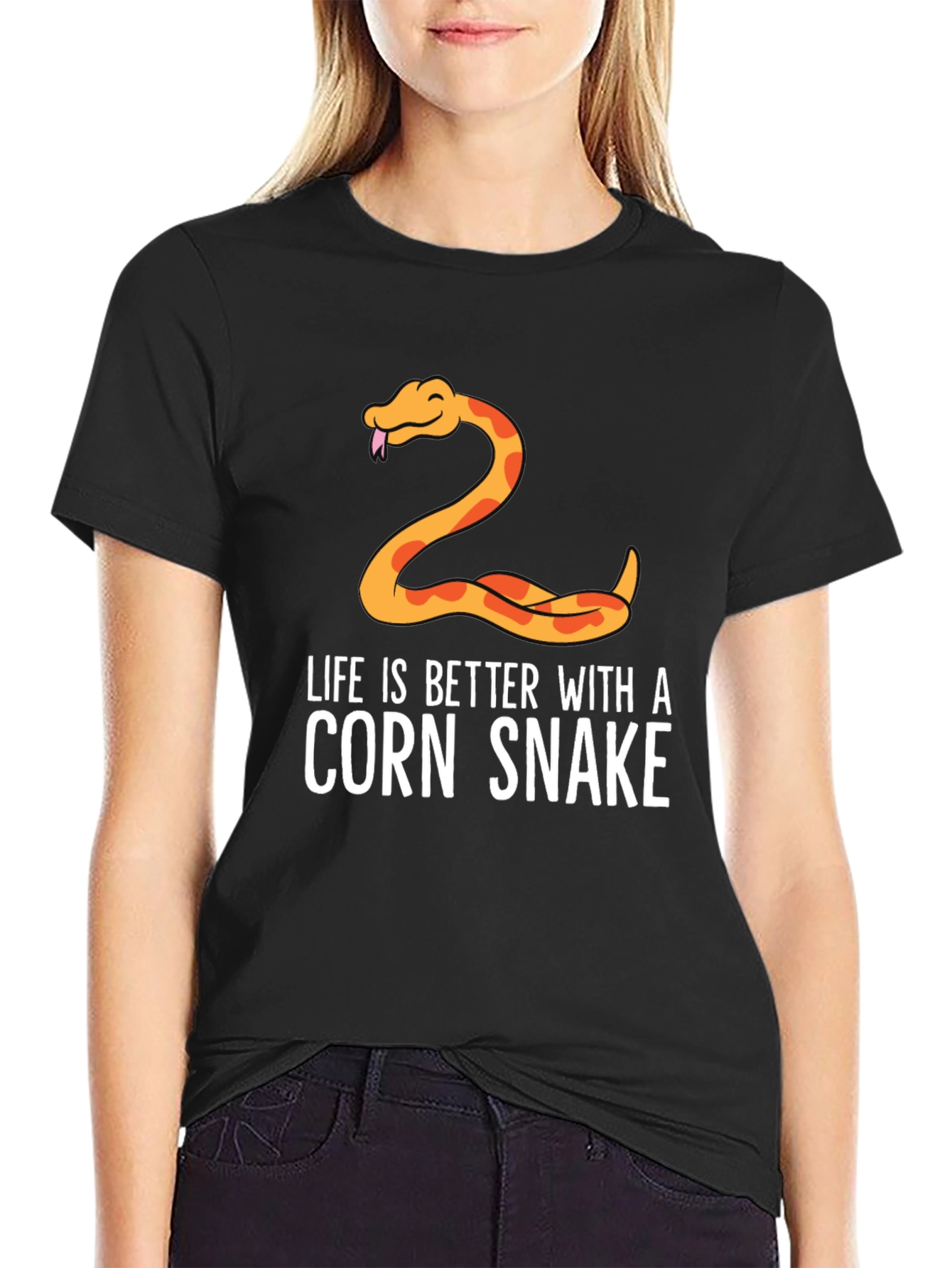 Life Is Better With A Corn Snake Black T-Shirt