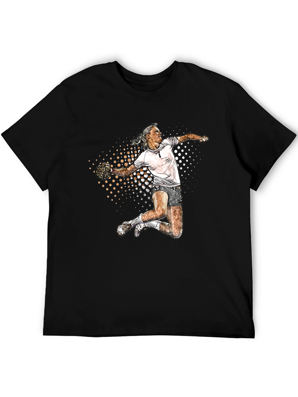Handball Player Graphic T-Shirt - Sporty Design