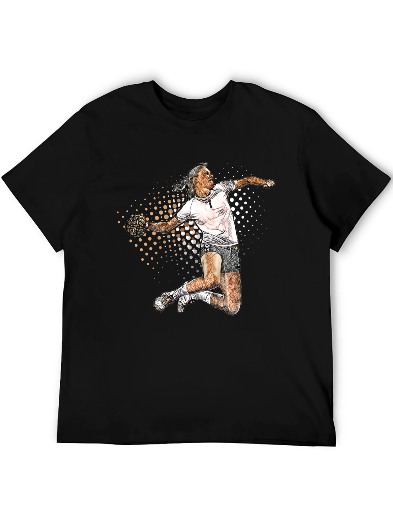 Handball Player Graphic T-Shirt - Sporty Design