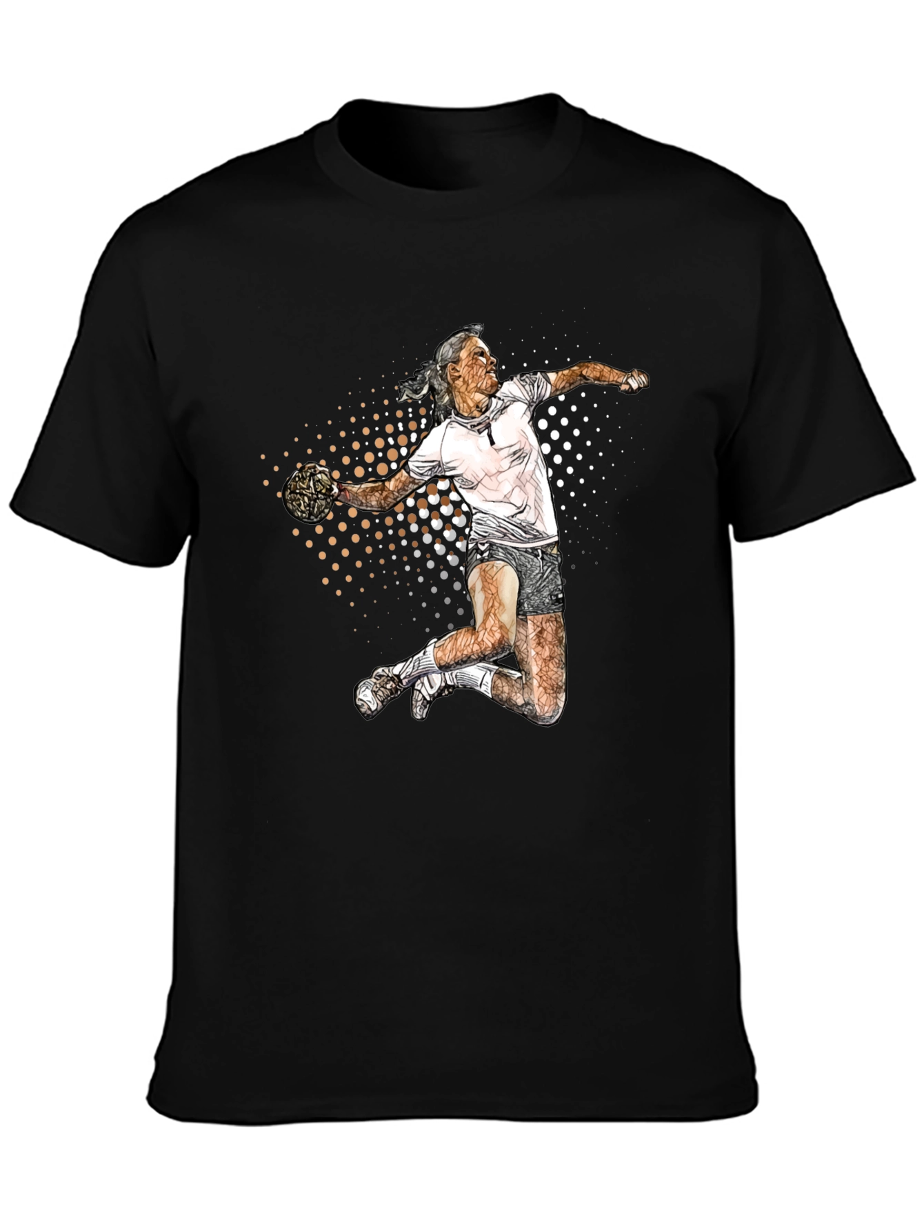 Handball Player Graphic T-Shirt - Sporty Design