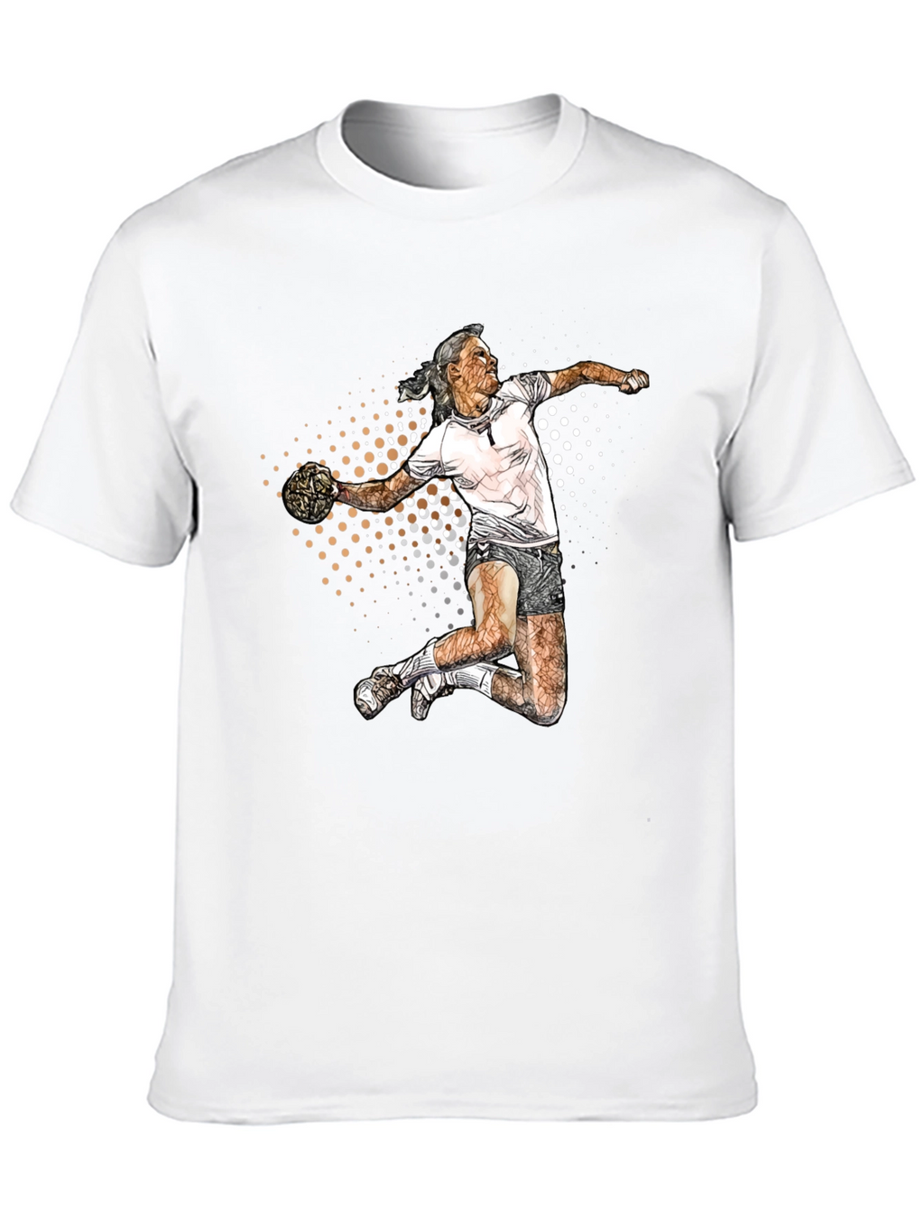 Handball Player Graphic T-Shirt - Sporty Design