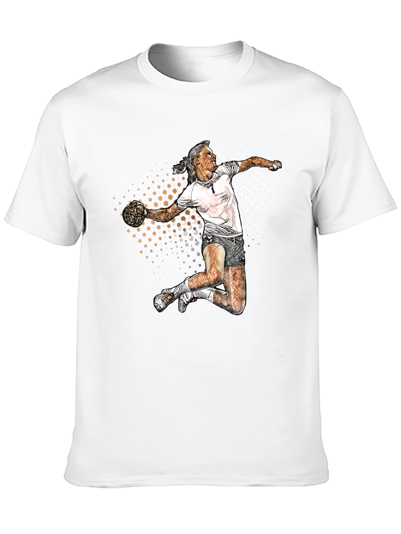 Handball Player Graphic T-Shirt - Sporty Design