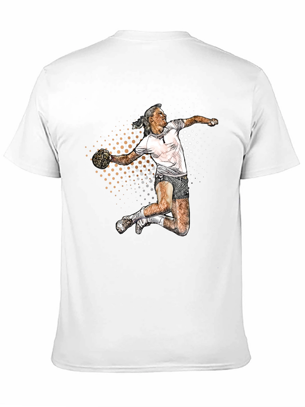 Handball Player Graphic T-Shirt - Sporty Design