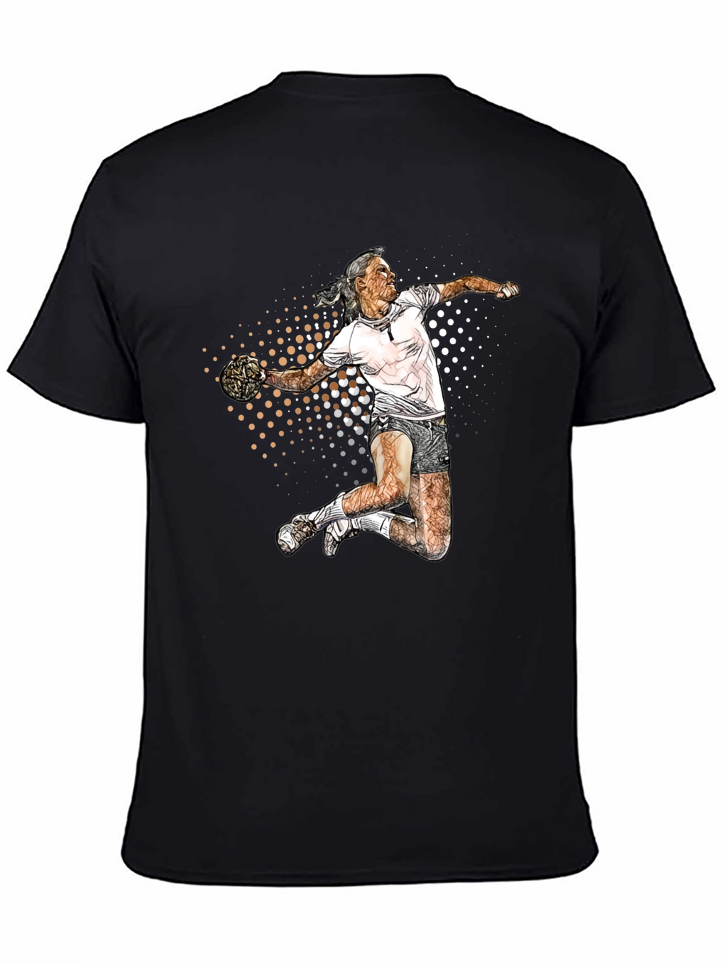 Handball Player Graphic T-Shirt - Sporty Design