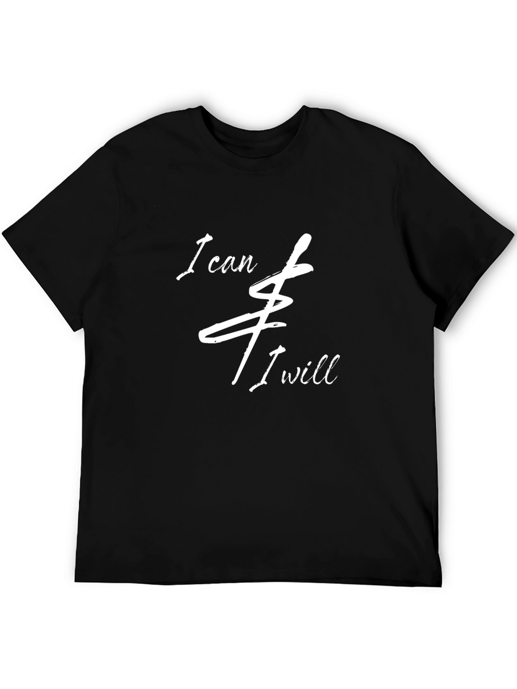 I Can and I Will Black Graphic T-Shirt