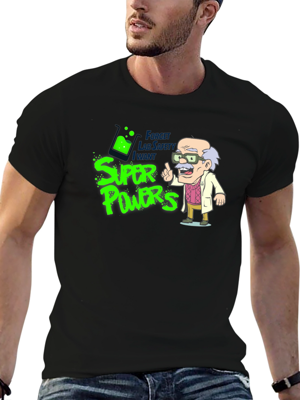 Super Powers Cartoon Graphic T-Shirt