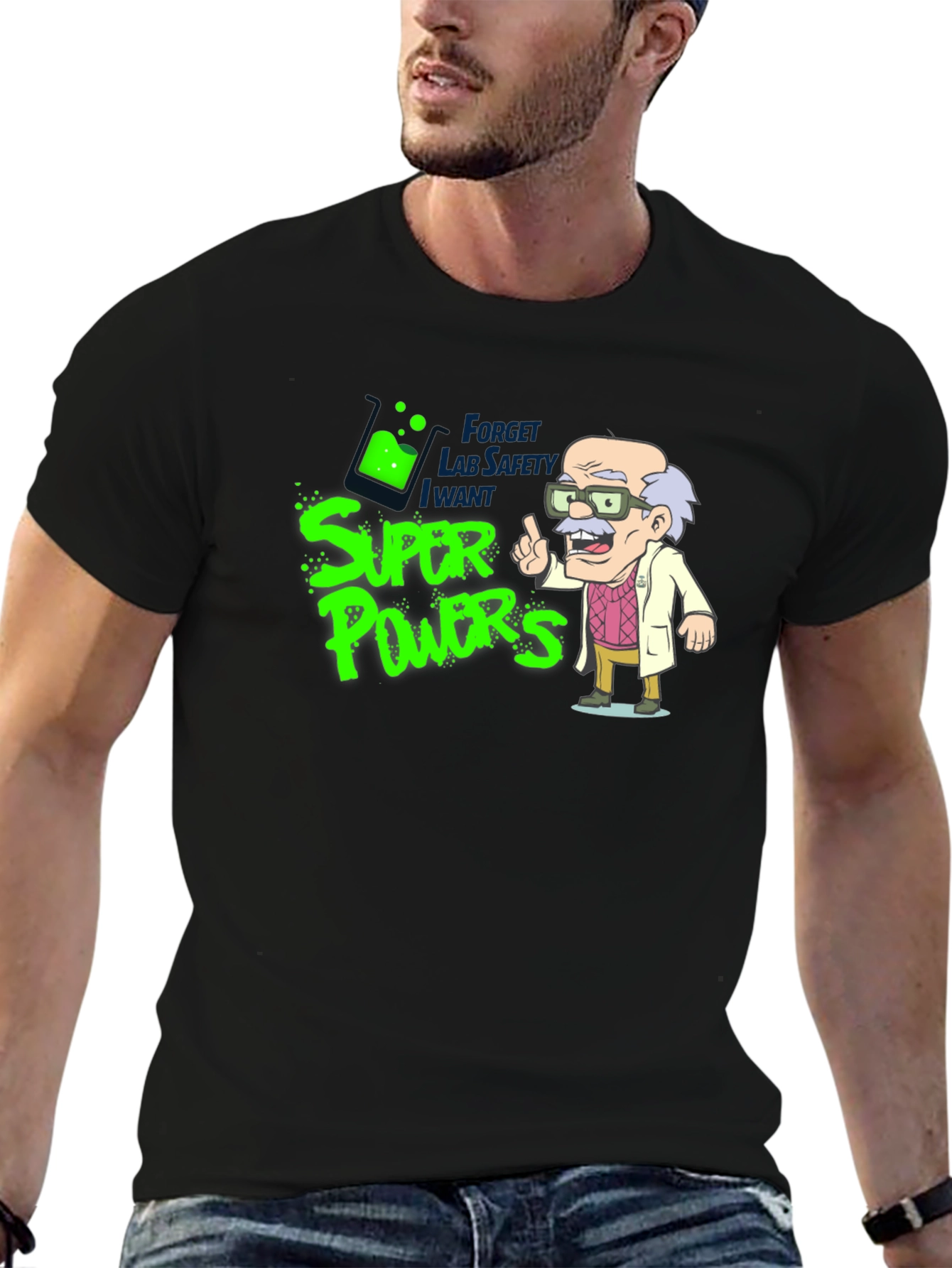 Super Powers Cartoon Graphic T-Shirt