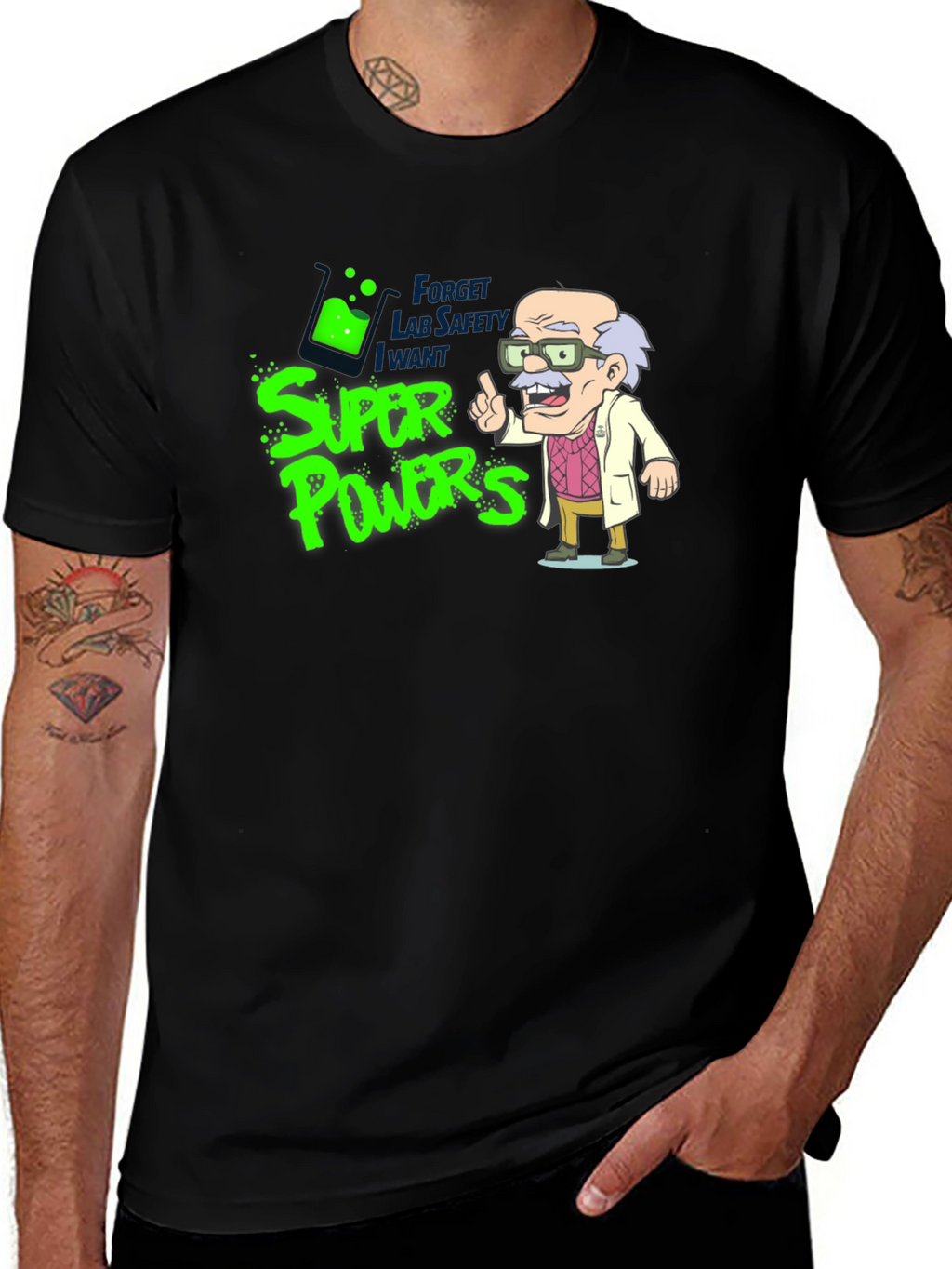 Super Powers Cartoon Graphic T-Shirt