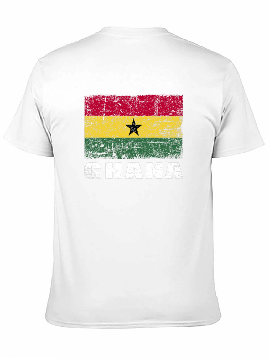 Ghana Flag Graphic T-Shirt - Distressed Design