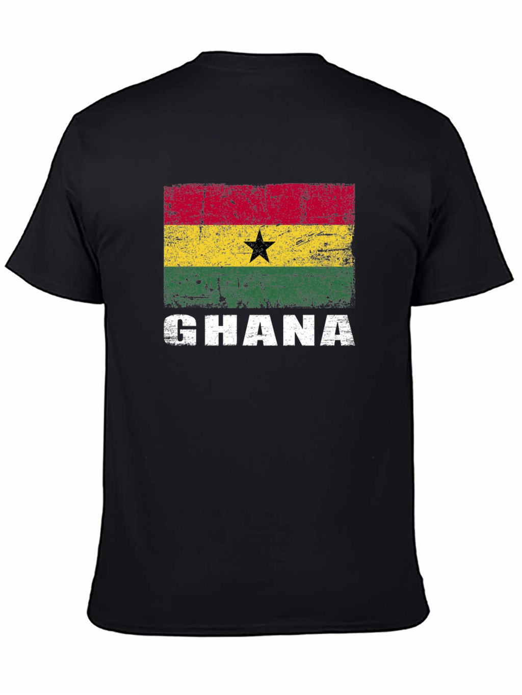 Ghana Flag Graphic T-Shirt - Distressed Design