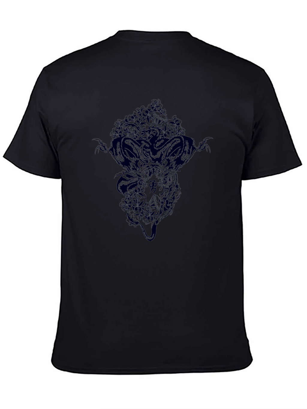 Mens Black Graphic Tee - Dragon Design